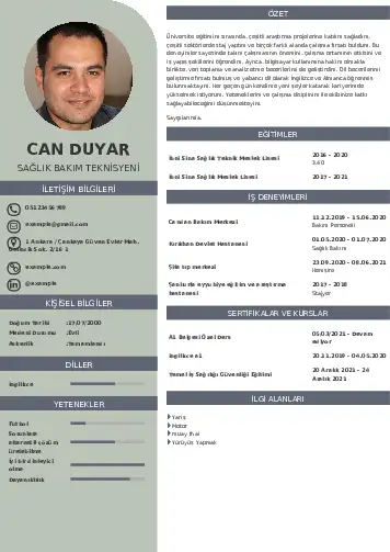 Hasta Bakıcı Cv Örnekleri cv indir